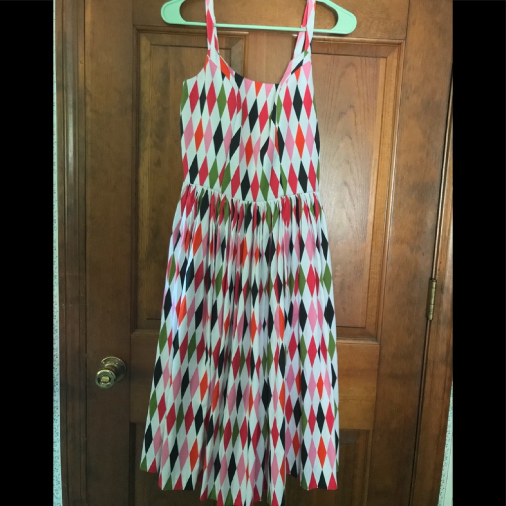 Pinup Girl Clothing White Harlequin Jenny Dress